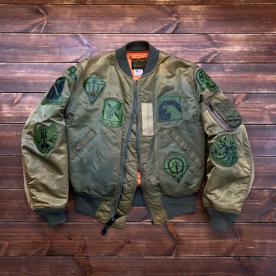 made in usa Avirex patched MA-1 flight jacket L (105) 로드개럿 (ROAD GARRET)