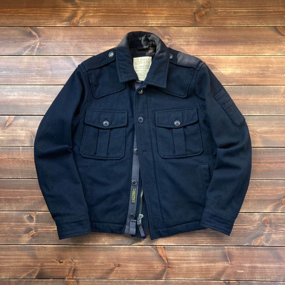 Polo jeans company wool military jacket L (loose 105)