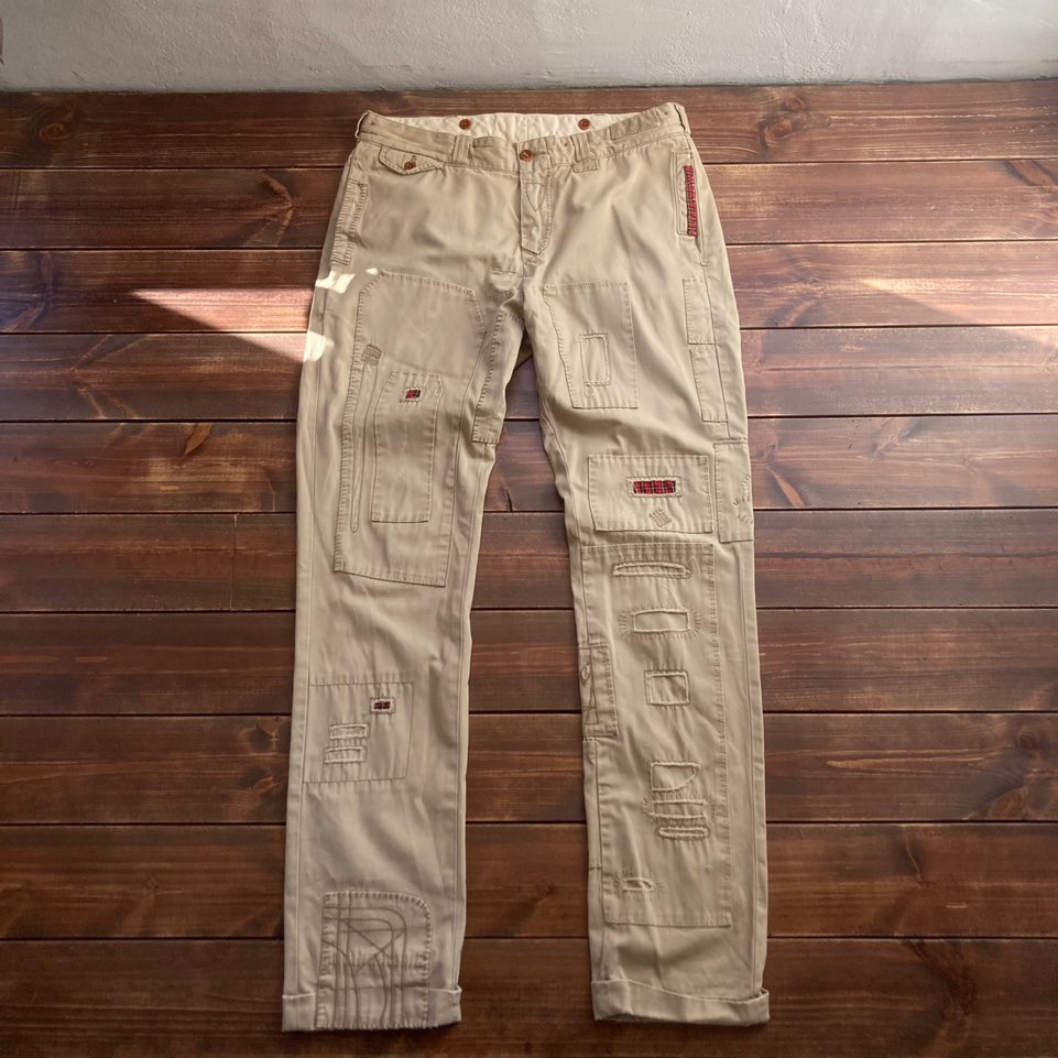 Polo ralph lauren distressed patch work pants 34x34 (35in)